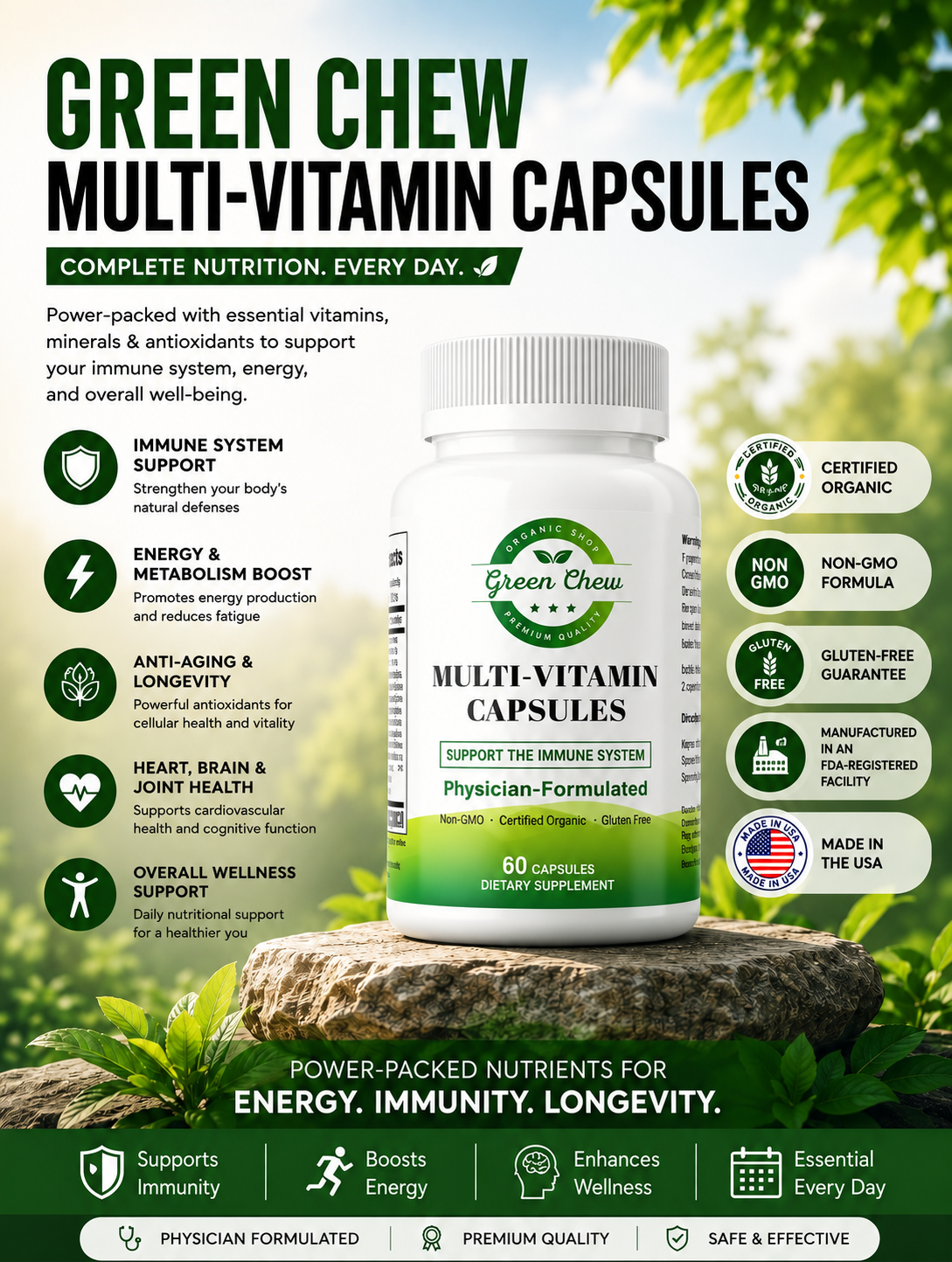 Green Chew Multivitamin Capsules – Dietary Supplement