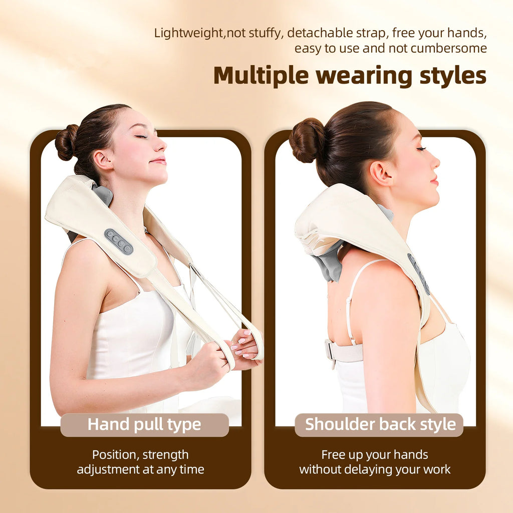 #1 Neck & Shoulder Massager – Cordless Shiatsu Kneading Wrap for Deep Muscle Pain Relief at Home