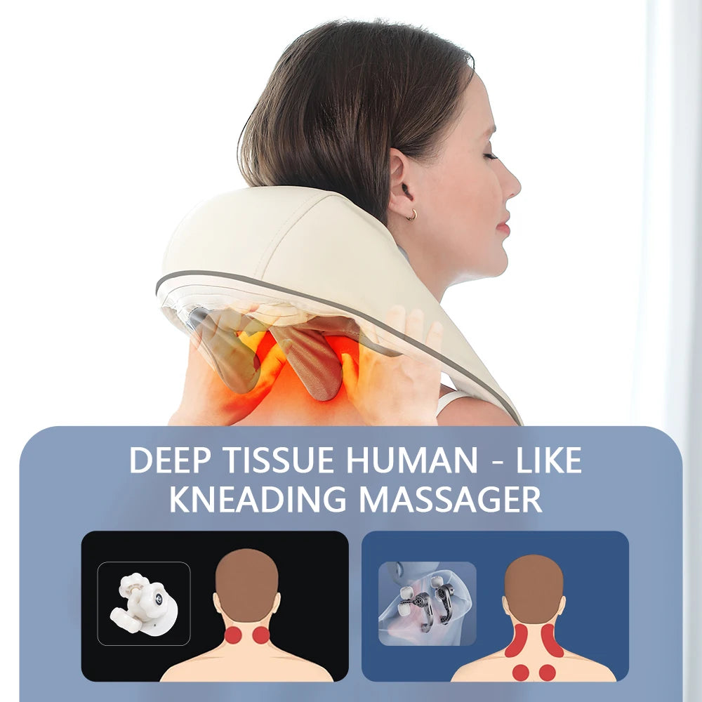 #1 Neck & Shoulder Massager – Cordless Shiatsu Kneading Wrap for Deep Muscle Pain Relief at Home