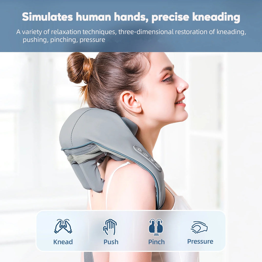 #1 Neck & Shoulder Massager – Cordless Shiatsu Kneading Wrap for Deep Muscle Pain Relief at Home