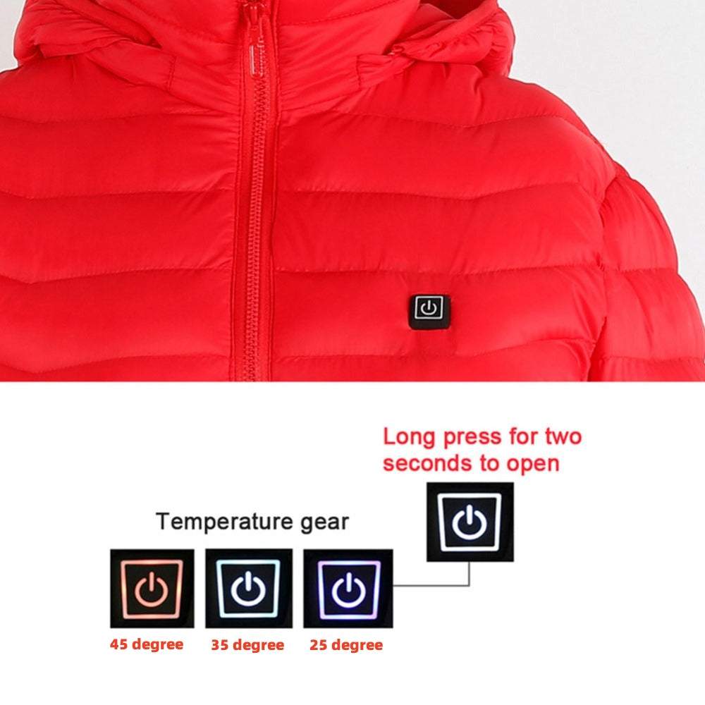 Winter Heated Jacket USB Electric Cotton Coat Zip-Up Heater Thermal Clothing Heating Vest for Men